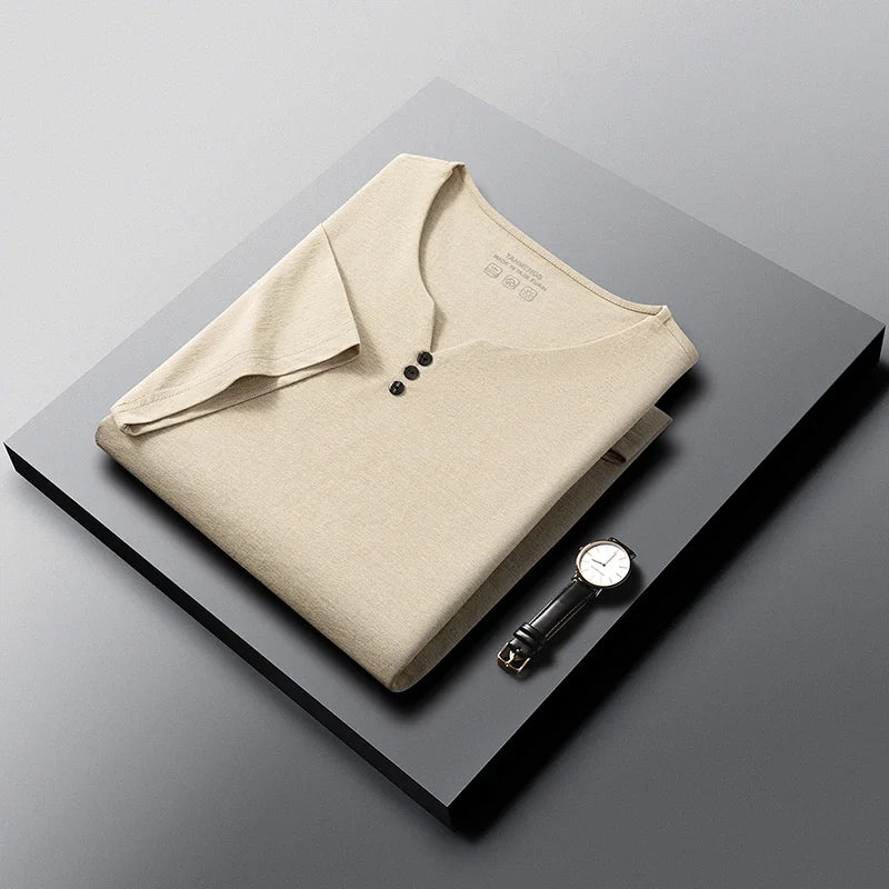 Men's V-Neck Tee - Breathable Short Sleeve, All-Day Comfort