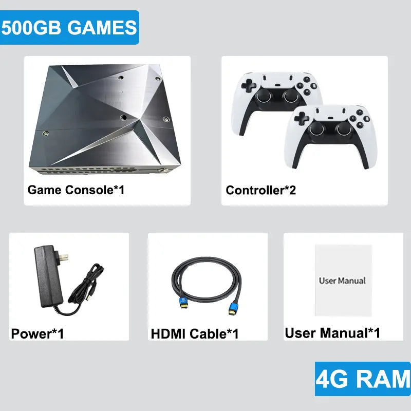 P88 Dual-System Game Console — Windows 11 + Batocera, 4K HD, Plug-and-Play TV Console