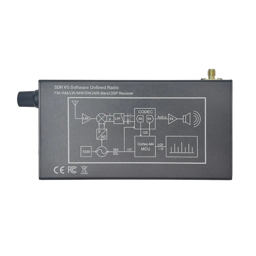 0.1-149MHz‌ SDR V5 Radio Digital Demodulation Shortwave FM MW SSB CW HAM Radio Receiver Tranceiver DSP HT004 Signal Amplifier