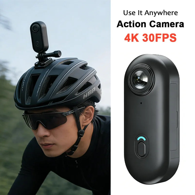 4K Waterproof Mini Action Camera with Magnetic Clip
