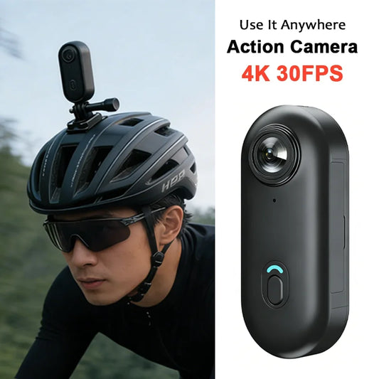 4K Waterproof Mini Action Camera with Magnetic Clip