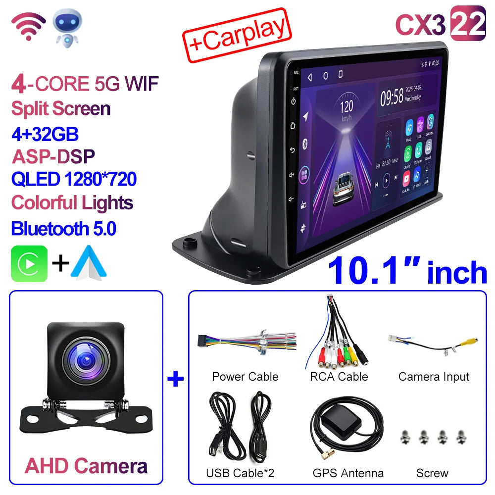 CAIXI 9"/10" Universal 2-DIN Android Car Stereo — CarPlay, GPS Navigation, Truck & Car Fit