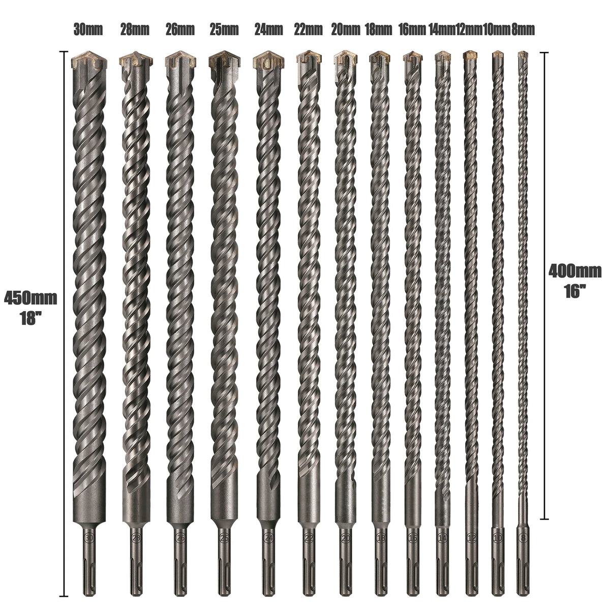 SDS Plus Cross Hammer Drill Bit 110-500mm, 4-Blade Concrete
