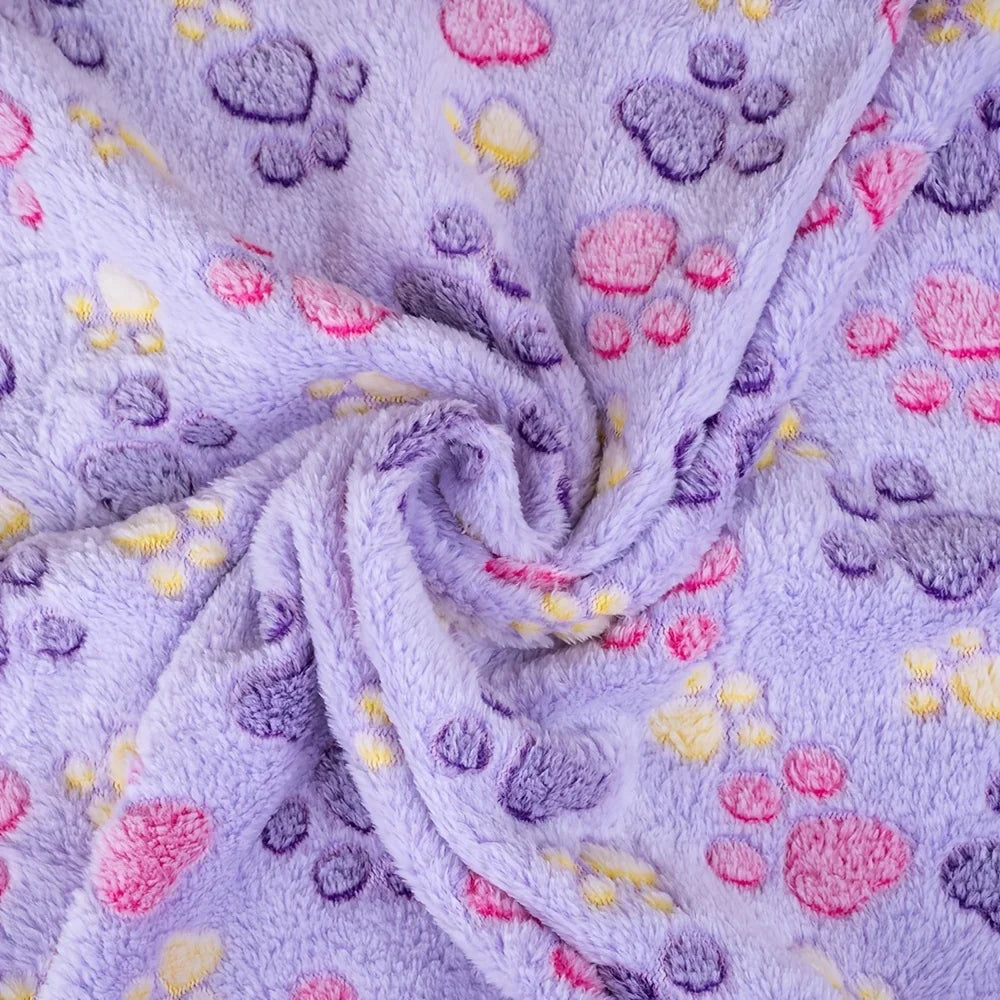 Paw Print Fleece Dog Blanket - Soft Warm Sleeping Mat for Dogs and Cats - photo 6