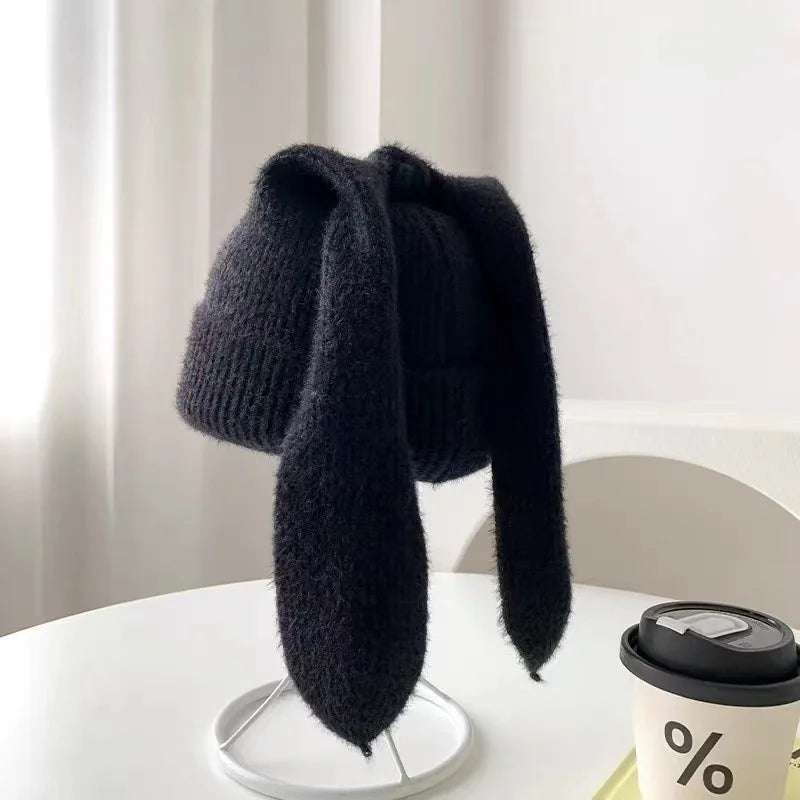 Women's Bunny Ear Knit Beanie - Cute 3D Ear Winter Hat - photo 6