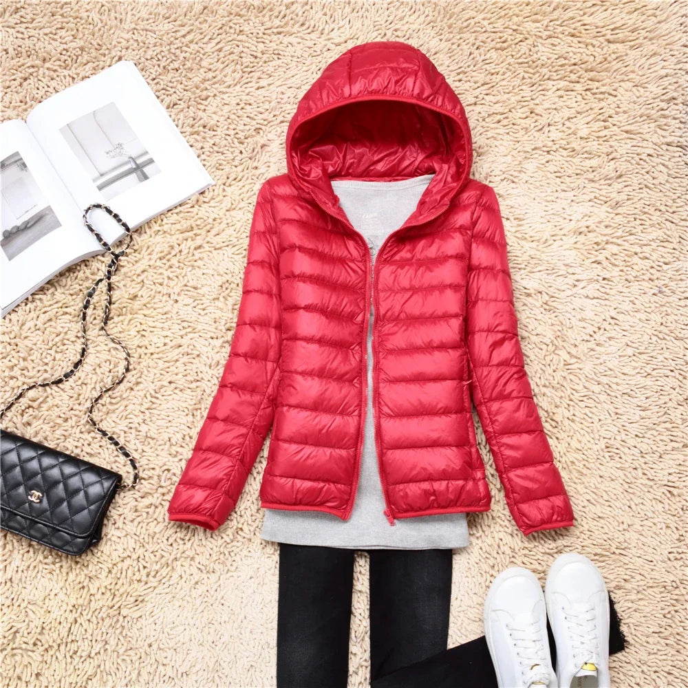 Women's Ultra Light Packable Puffer Jacket - Hooded Inner Coat - photo 21