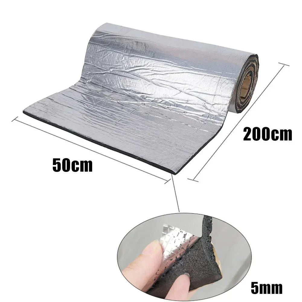 Fireproof Heat and Sound Insulation Mat 200x50cm Acoustic Thermal Mat Soundproof Wall Panels Noise Insulation for Car Deadening
