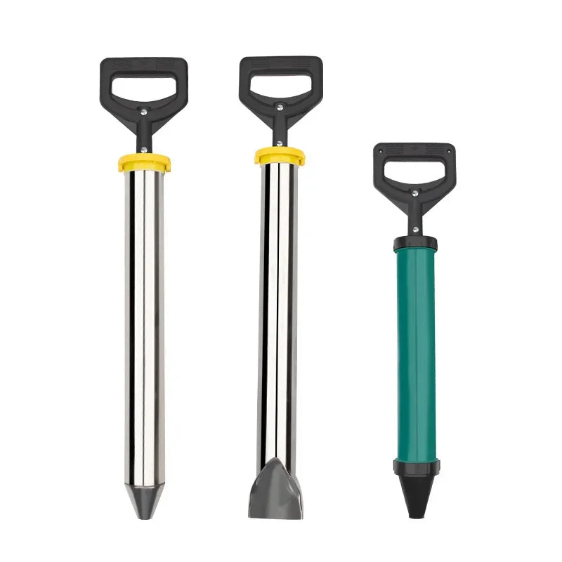 Stainless Steel Cement Caulking Gun with Round and Flat Nozzles