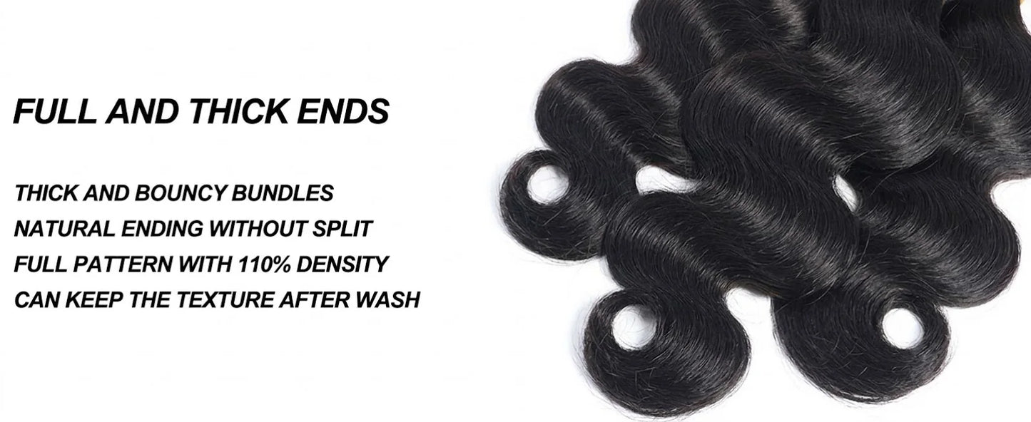 14A Body Wave Bundles Human Hair Brazilian Hair Weave Bundles Natural Black Human Hair Extensions 3 4 PCS Bundles For Women