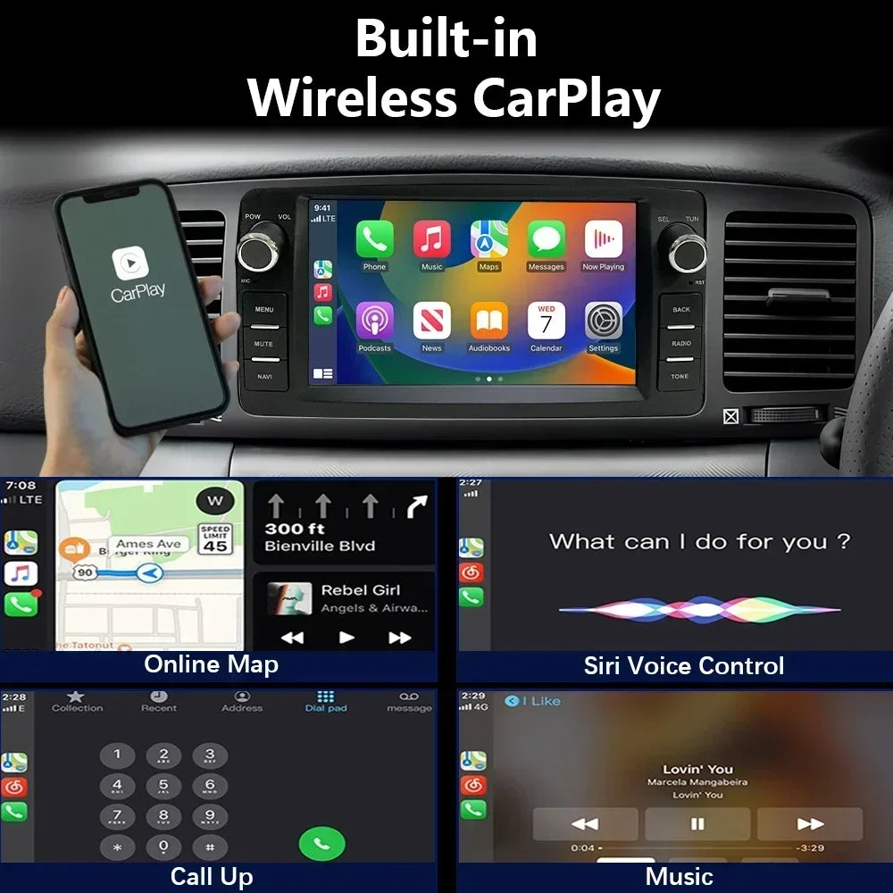 CHSTEK Android 14 Auto Car Radio For Toyota Corolla E120 2000-2006 BYD F3 Wireless Carplay Multimedia WIFI 4G Navigation FM BT