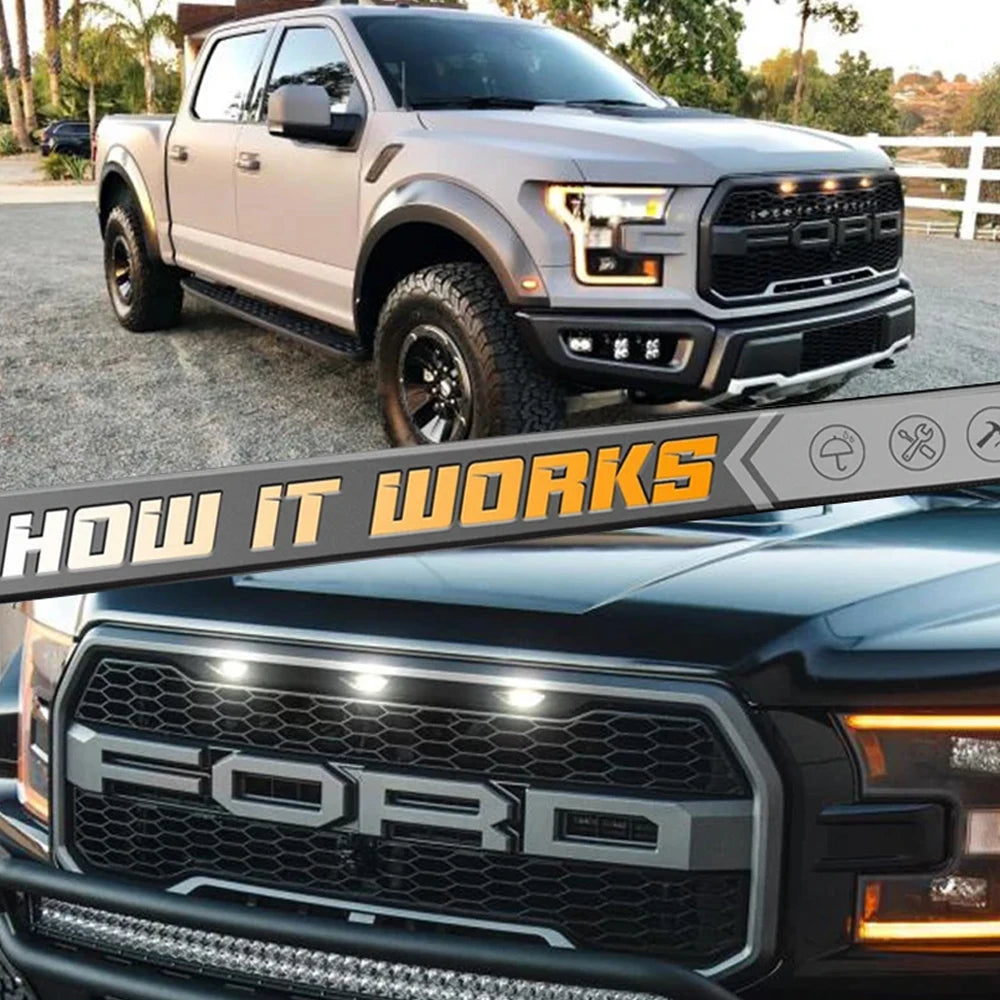 LED Side Marker Fender Lights for Ford F-150 Raptor SVT 2010–2014 (2-Pack)