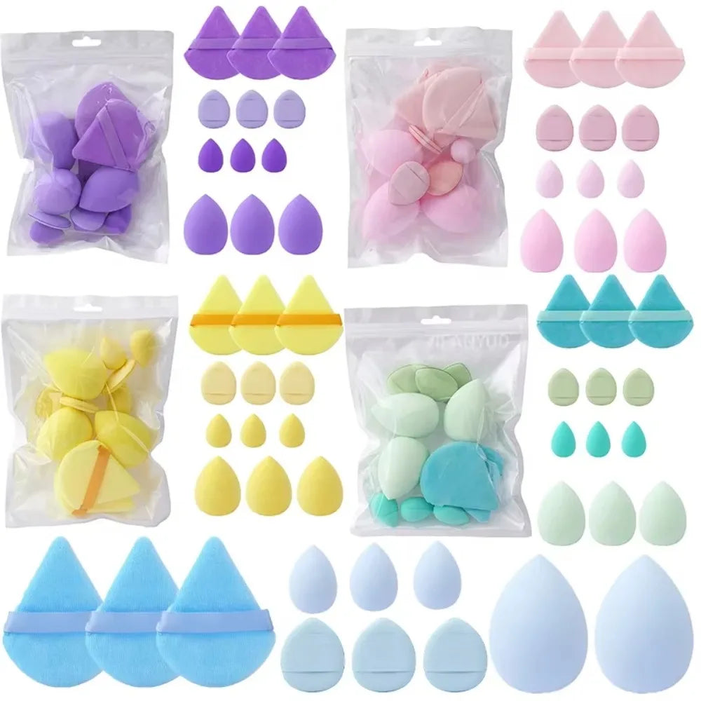 12pcs Soft All-Purpose Makeup Sponge Set 4Types Beauty Tools Beauty Egg Dry Wet Dual Use Powder Puff