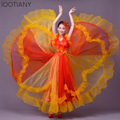 Women's flamenco opening dance big swing dress
