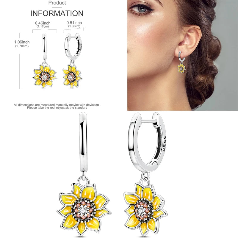 Sparkling Gold Woman Hoop Earrings 925 Sterling Silver Butterfly Colored Zirconium Earrings for Women Jewelry Anniversary Gift