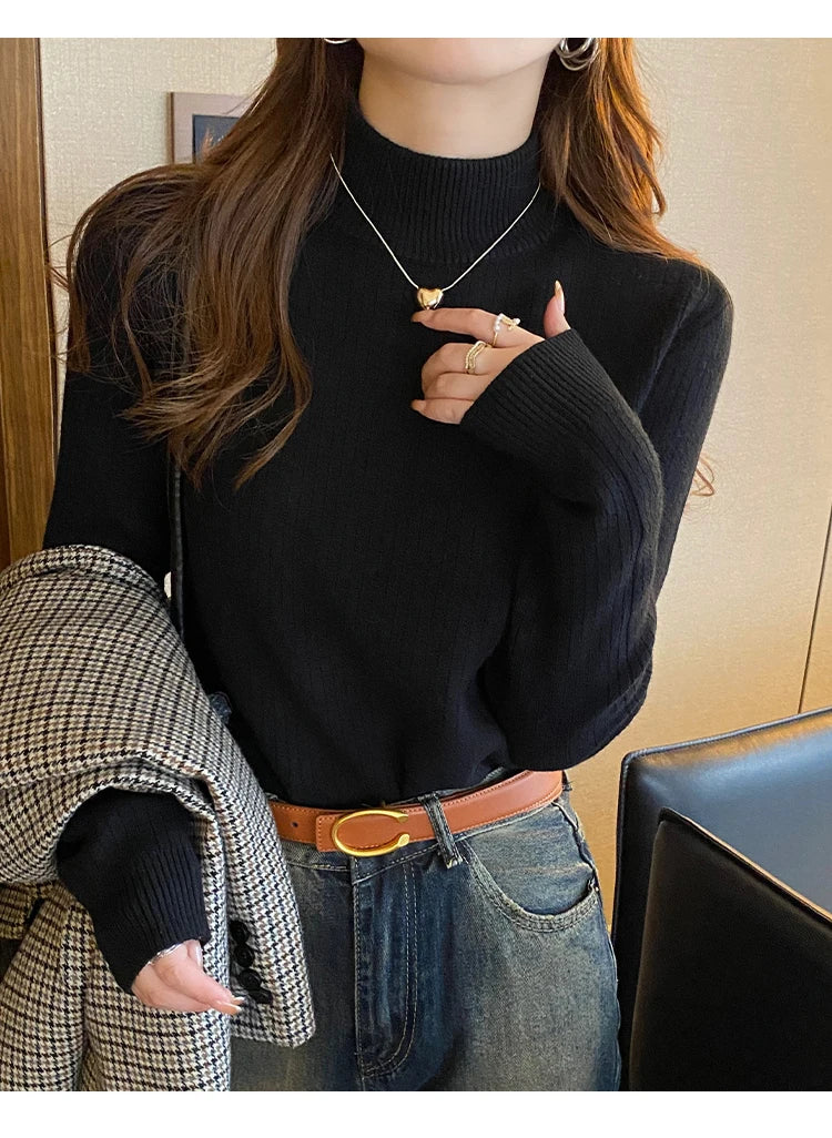 Women's Thermal Turtleneck Top — Velvet-Lined Base Layer