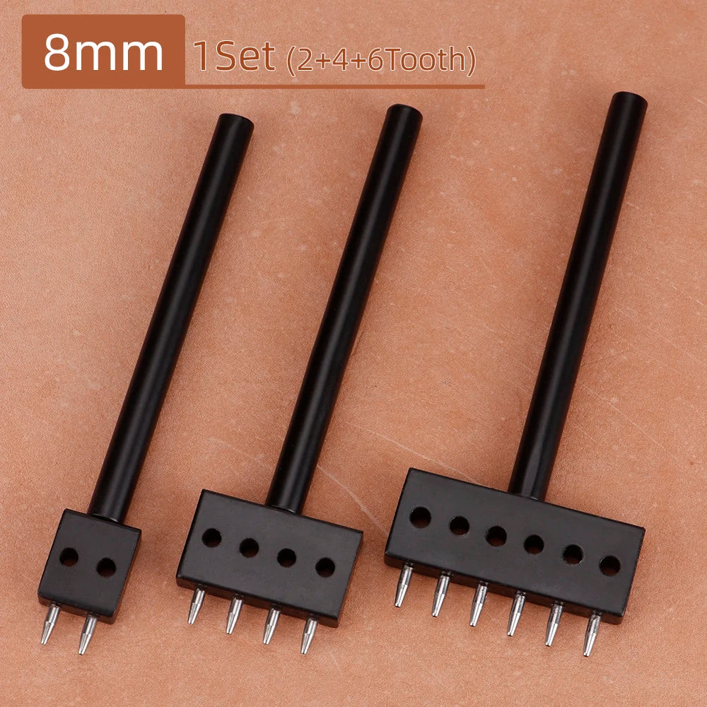 1set Leather Belt Hole Punching Tool, DIY Round Hole Puncher, Leather Craftwork Circle Hole Making Tool, Spacing 4/5/6/8mm