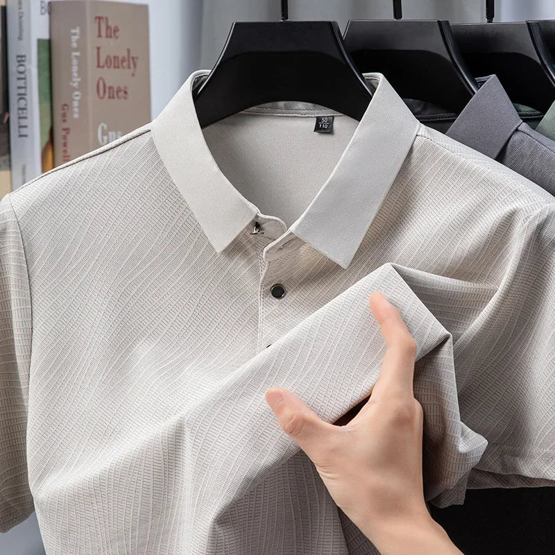 Men's Fine-Weave Polo - Lightweight Wrinkle-Free, Everyday Comfort