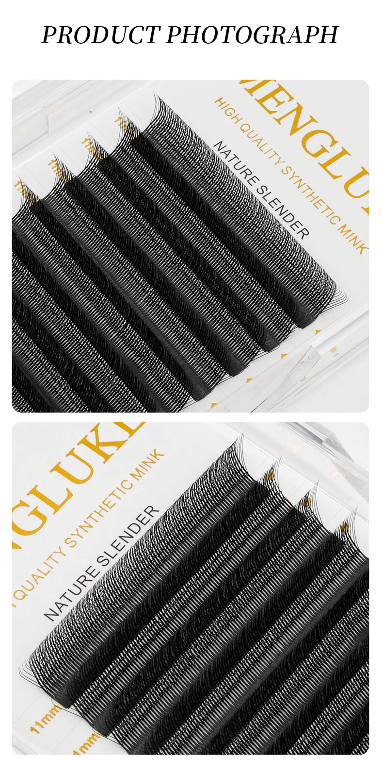 MENGLUKE 3D W Shaped Bloom Automatic Flowering Premade Fans Eyelashes Extensions Natural Soft Light High Idividual Lashes