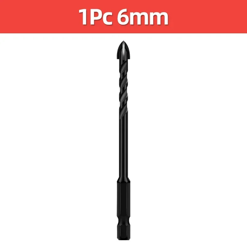3 4 5 6 8 10 12mm Cross Hex Tile Drill Bit For Glass Concrete Ceramic Tile Hole Opener Tunsten Carbide Hard Alloy Bits Set Tools