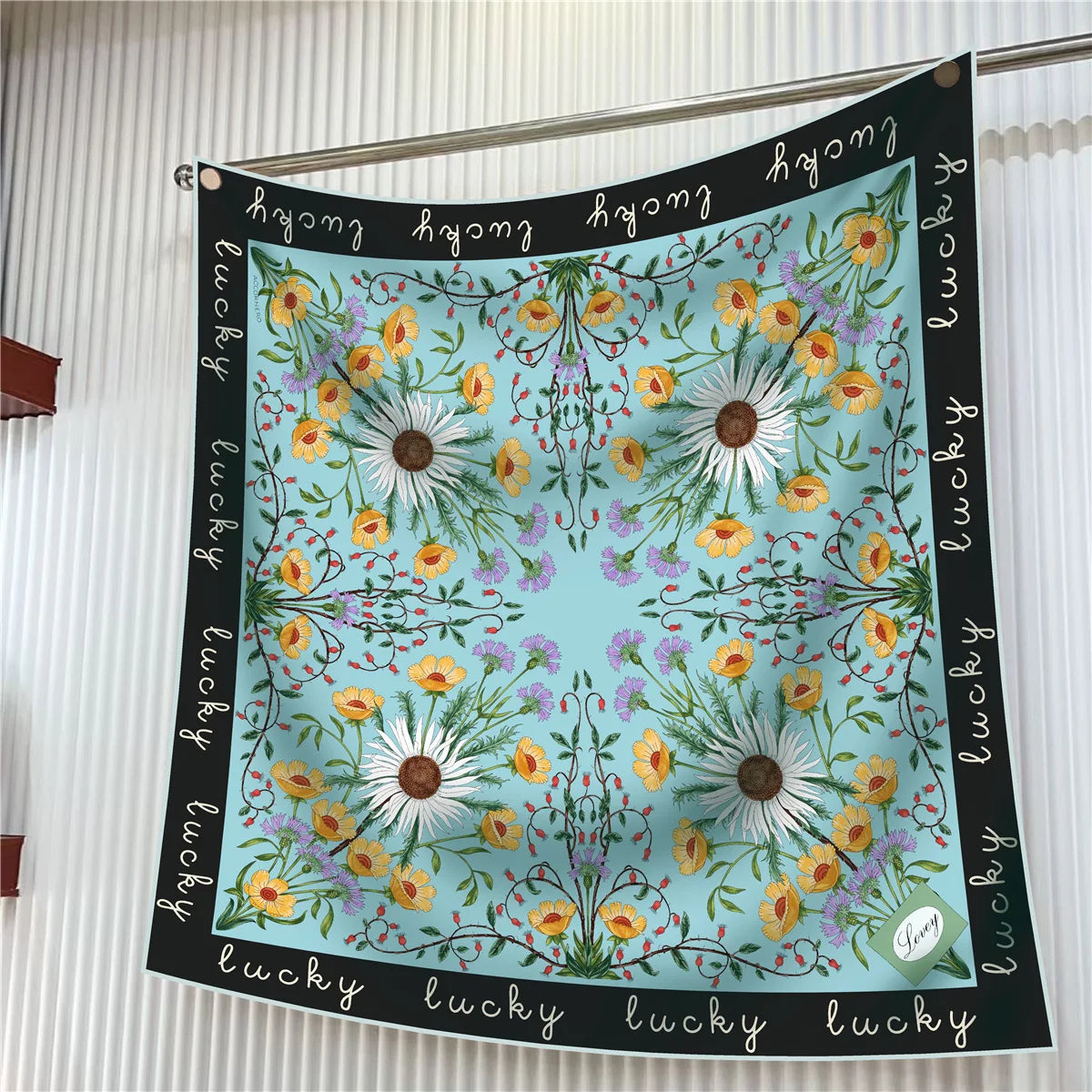 90cm Elegant Floral Silk Scarf for Women - Versatile Fashion Accessory