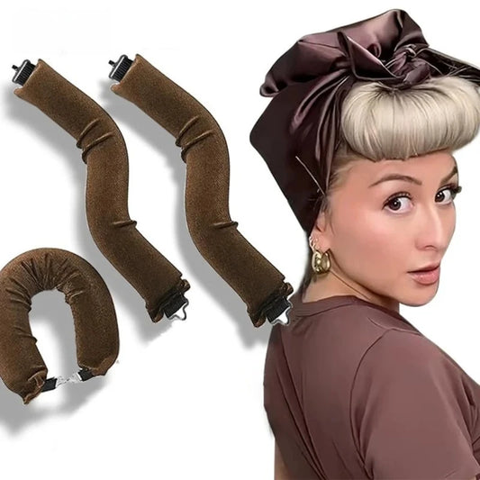3-Piece Soft Foam Flexi Roller Headband - Heatless Lazy Curls Set