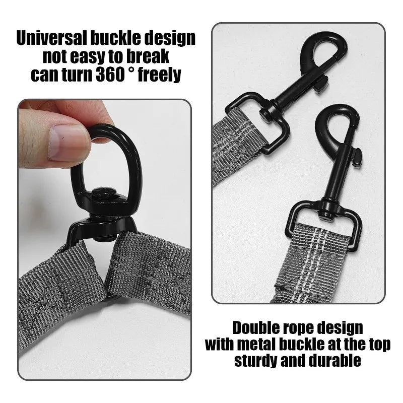 Double Dog Leash - Shock-Absorbing Elastic Walking Lead – photo 2