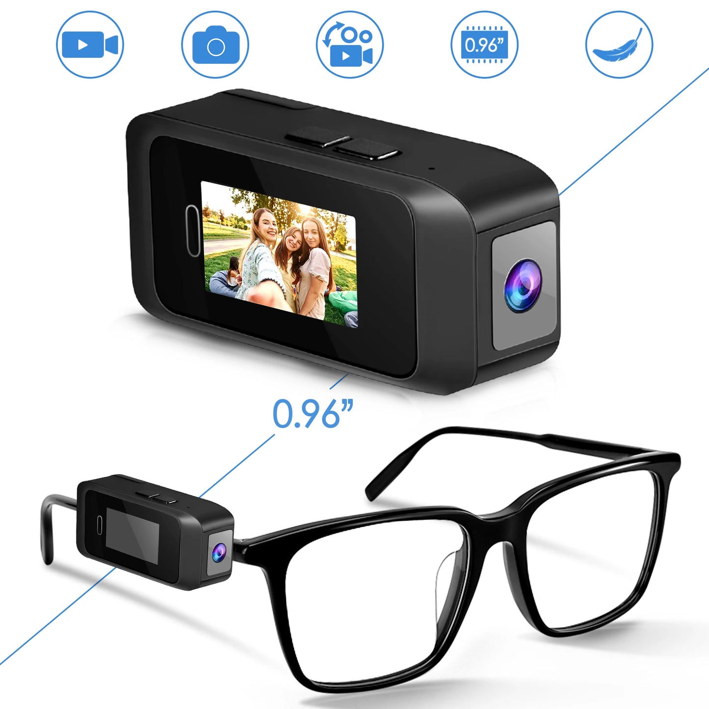 Wearable Glasses Camera — 1080P Head-Mounted POV Recorder