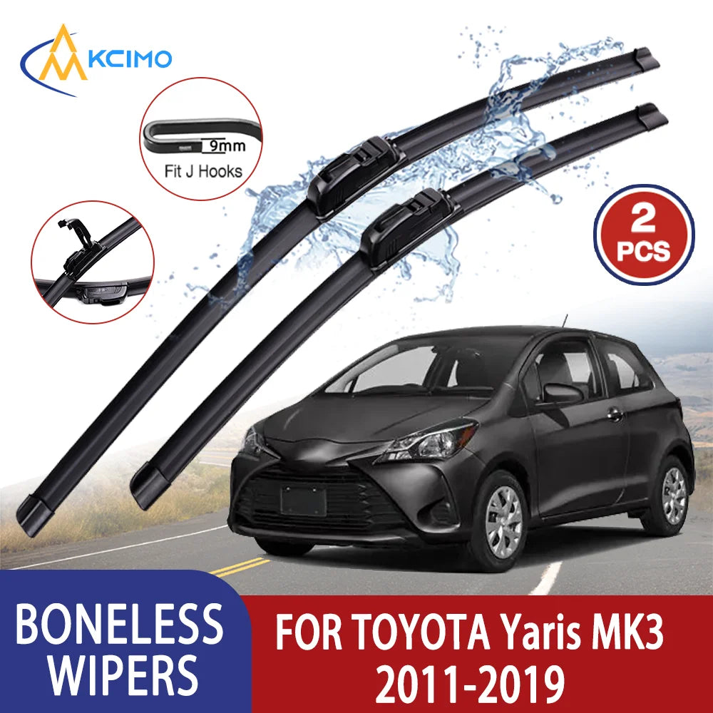 Kcimo Premium High Quality For TOYOTA Yaris MK3 Hatchback 2011-2019 Car U-type Rubber Boneless Wiper - HD Quiet Durable 24"+14"