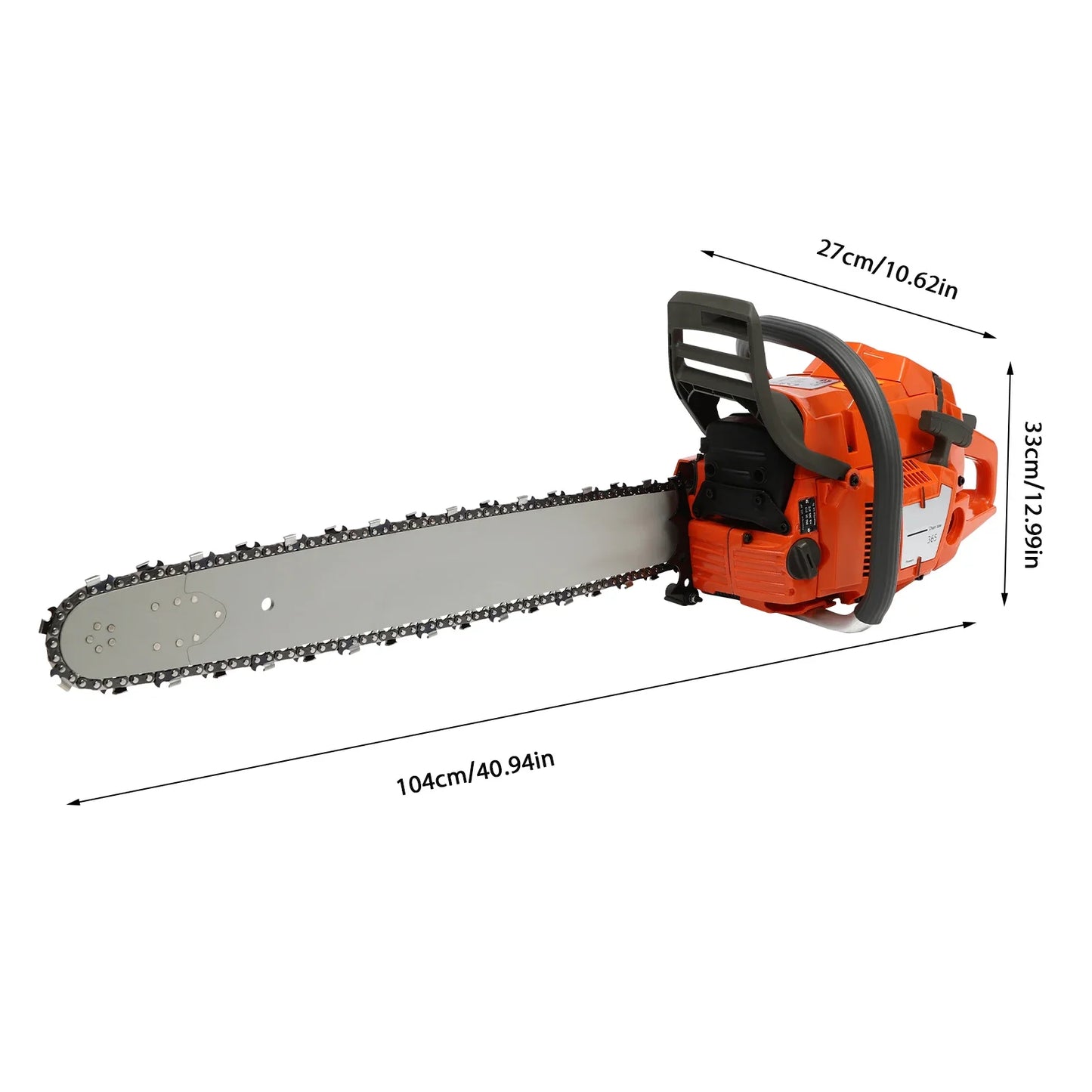 65/72cc Gas Chainsaw — 24" Guide Bar 2-Cycle Petrol Saw for Farm & Garden