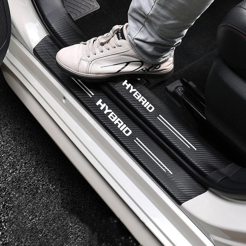 60X7CM Carbon Fiber Car Door Threshold Protective Sticker for Hybrid Synergy Drive Toyota Prius Camry Rav4 yaris Crown Auris for