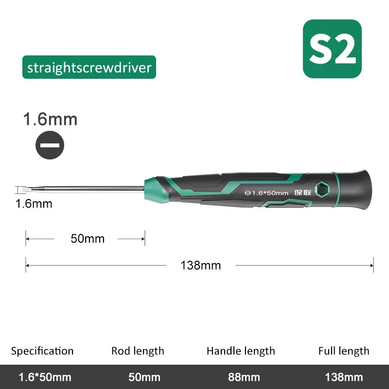 Precision Magnetic Screwdriver Anti-Slip Handle Phillips/Slotted Type Mini Screw Driver Installation and Disassembly Repair Tool