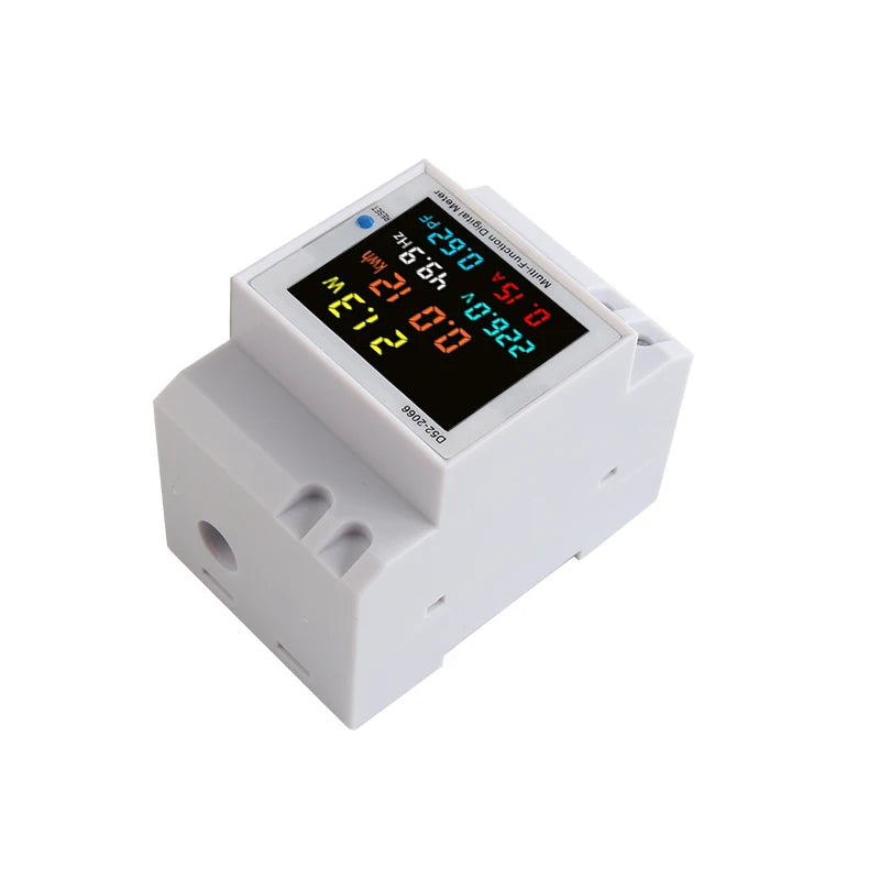 6IN1 Din Rail AC Monitor 110V 220V 380V 100A Voltage Current Power Factor Active KWH Electric Energy Frequency Meter