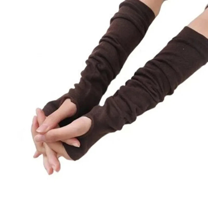 Unisex Long Crochet Arm Warmers - Stretchy Fingerless Gloves - photo 17