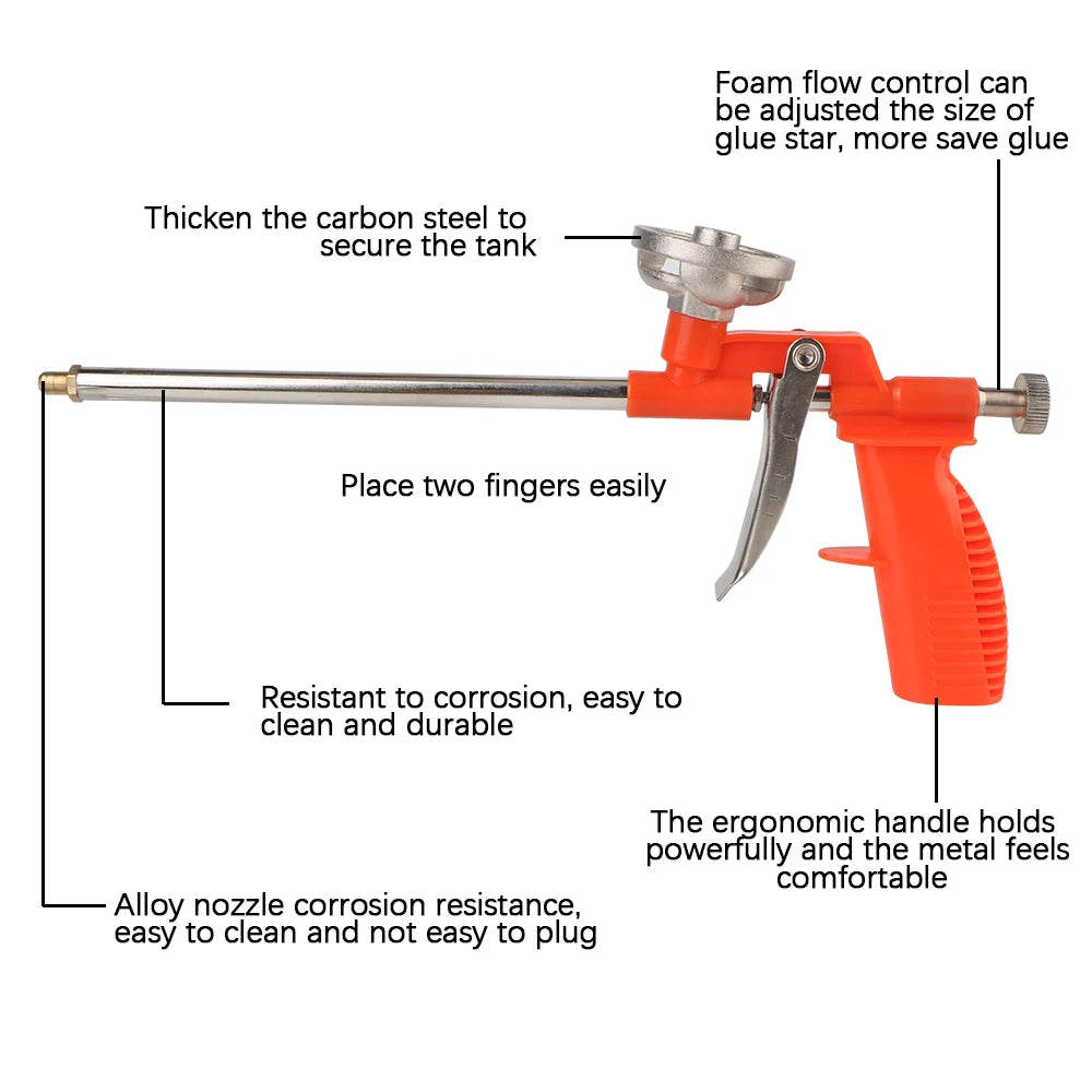 House Decoration Foam Spray Gun Foaming Jet Glue Gun Metal Polyurethane Trigger Spray Sealant Caulking Foam Expanding Spray Gun