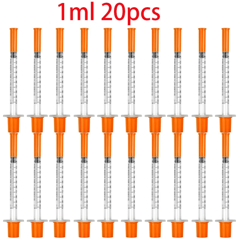 45-Pack of 0.5/1ml Disposable Veterinary Syringes with Needles for Pets and Farm Animals