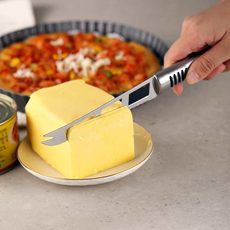 Cheese Knife Kitchen Tool Stainless Steel Multifunctional Baking Tool Pizza Butter Noodle Cutter Circular Handle Kitchen Accesso