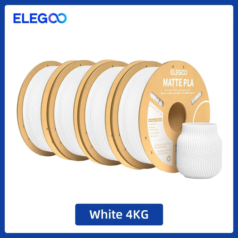 ELEGOO Matte PLA Filament 1KG,1.75mm FDM 3D Printer Filament Dimensional Accuracy +/- 0.02mm, 1kg Carboard Spool (2.2lbs)