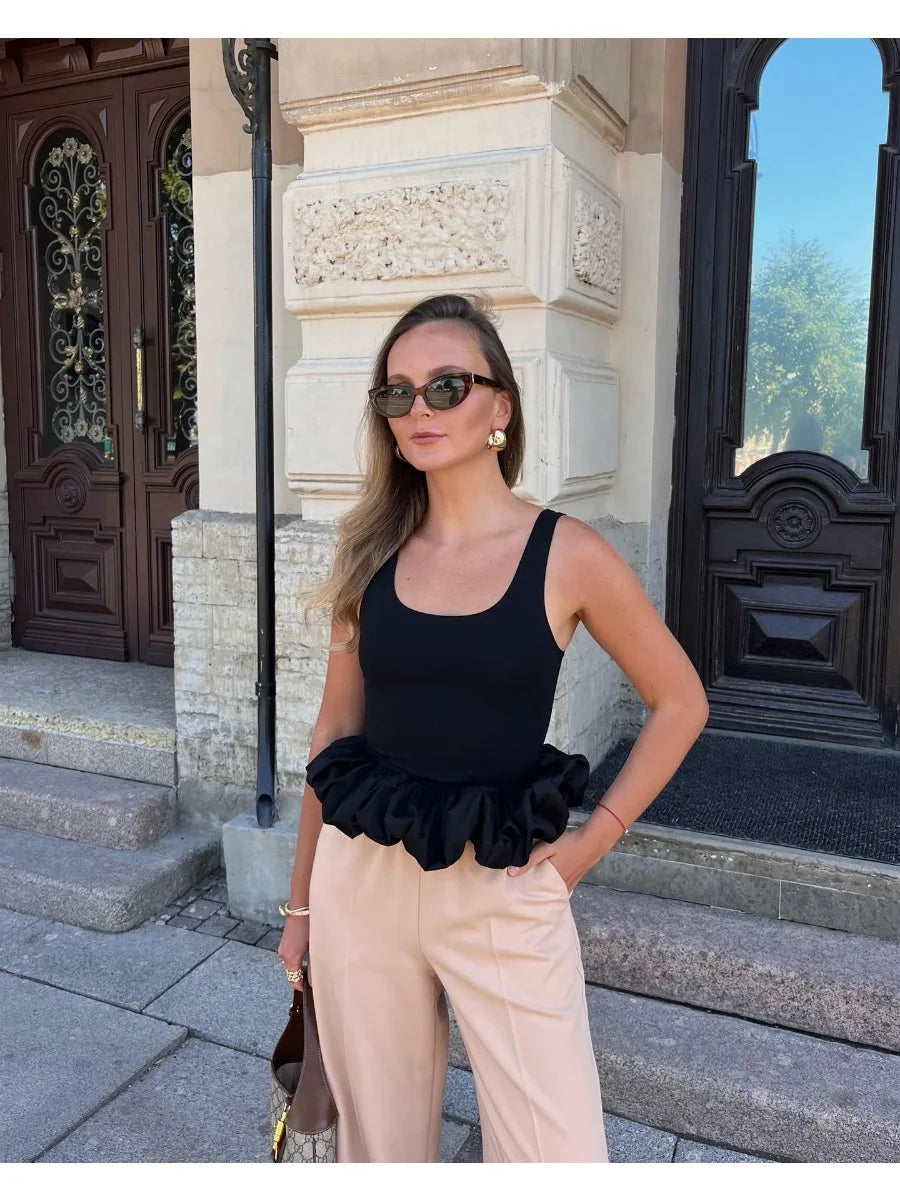 Hirsionsan Sexy Cotton Vest Women 2026 Summer Slim Sleeveness Tank Y2k Crop Tops for Girl Outfits Bud Stitched Female Clothes