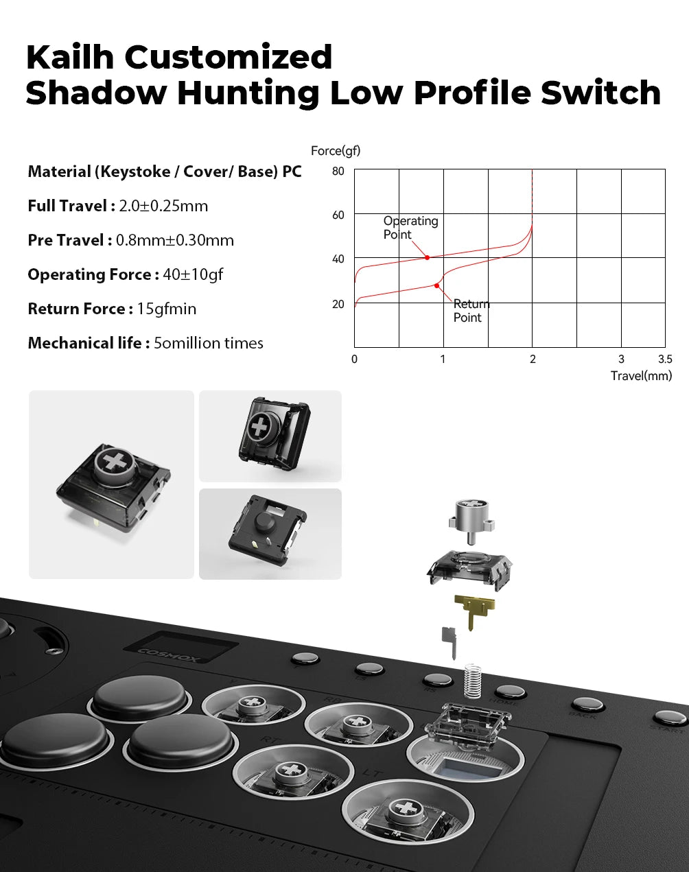 Haute42 X-Move Aluminium Alloy Hitbox Leverless Controller Stickless Fightstick For PC/PS4/PS5 Arcade Game Controller Joystick
