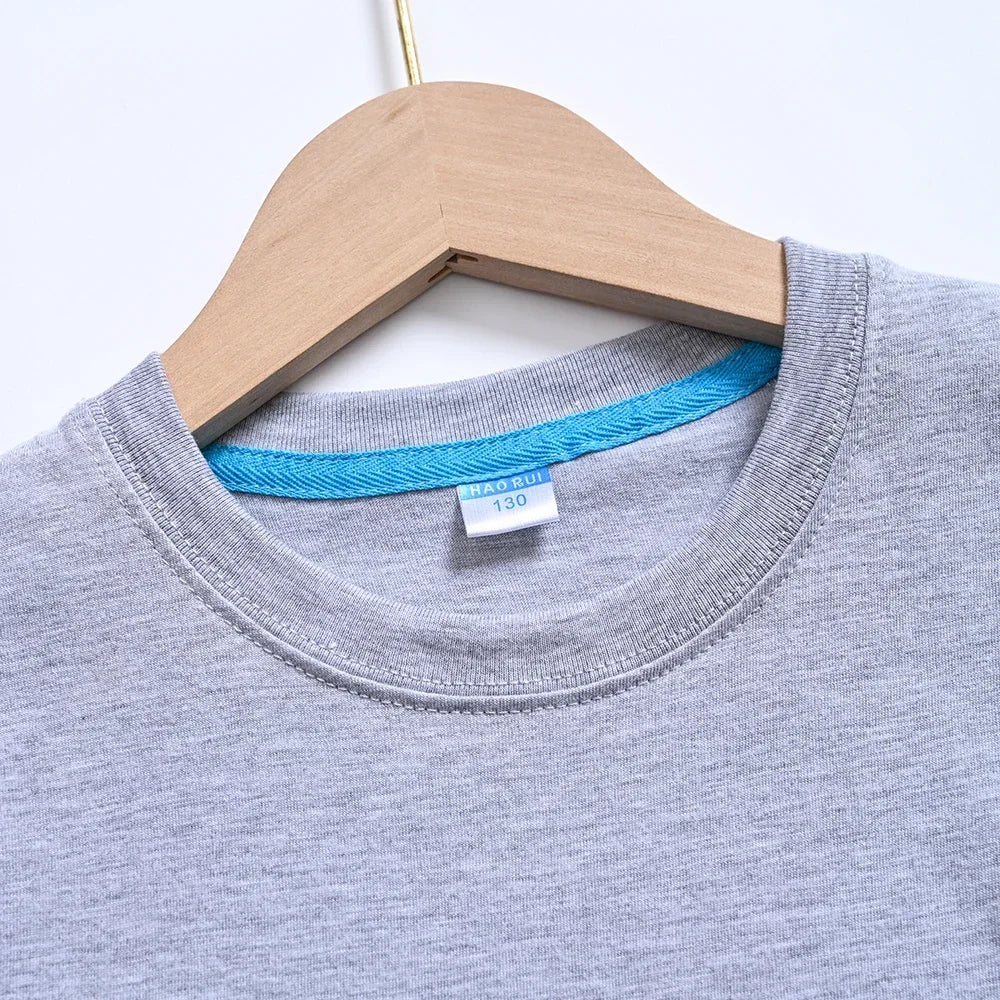 2025 Free Customized Front and Rear Logo Children's Cotton T-shirt, the Best Gift for Boys and Girls