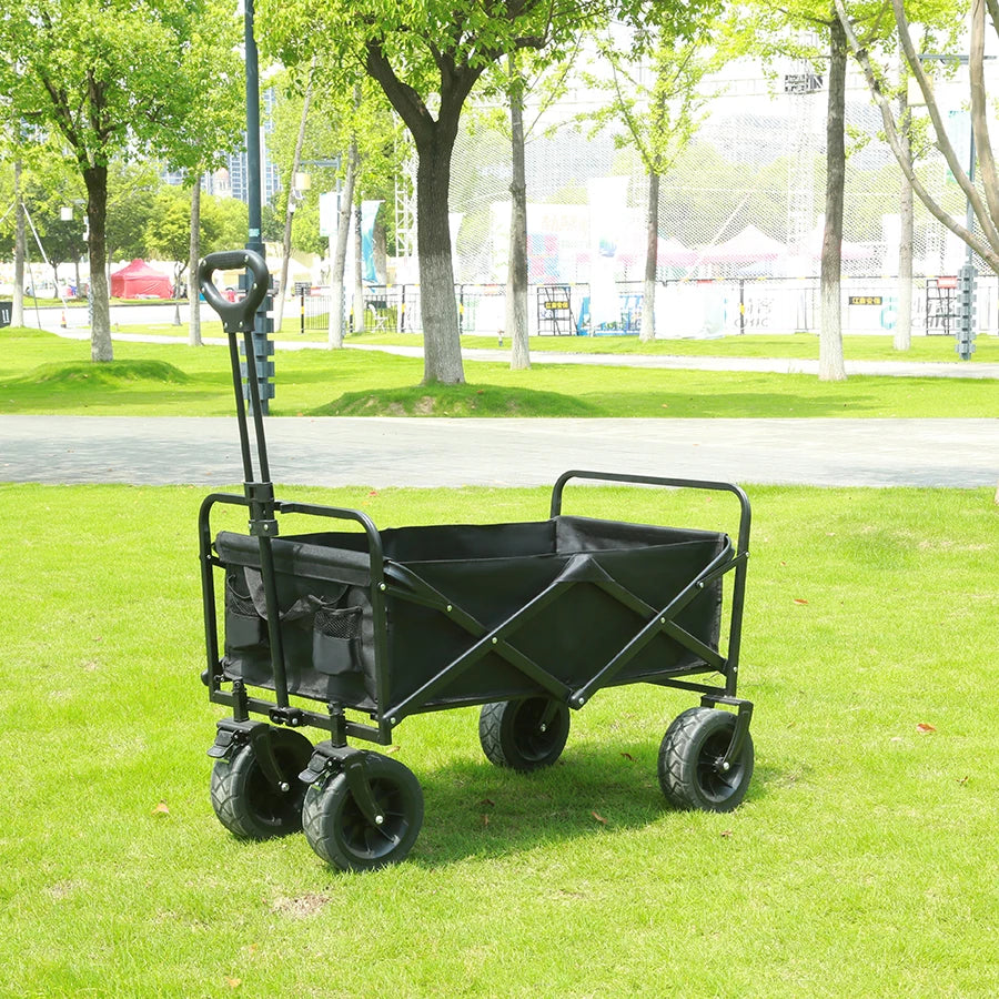 Heavy-Duty Folding Wagon Cart – Collapsible Utility Trolley for Garden, Beach & Camping
