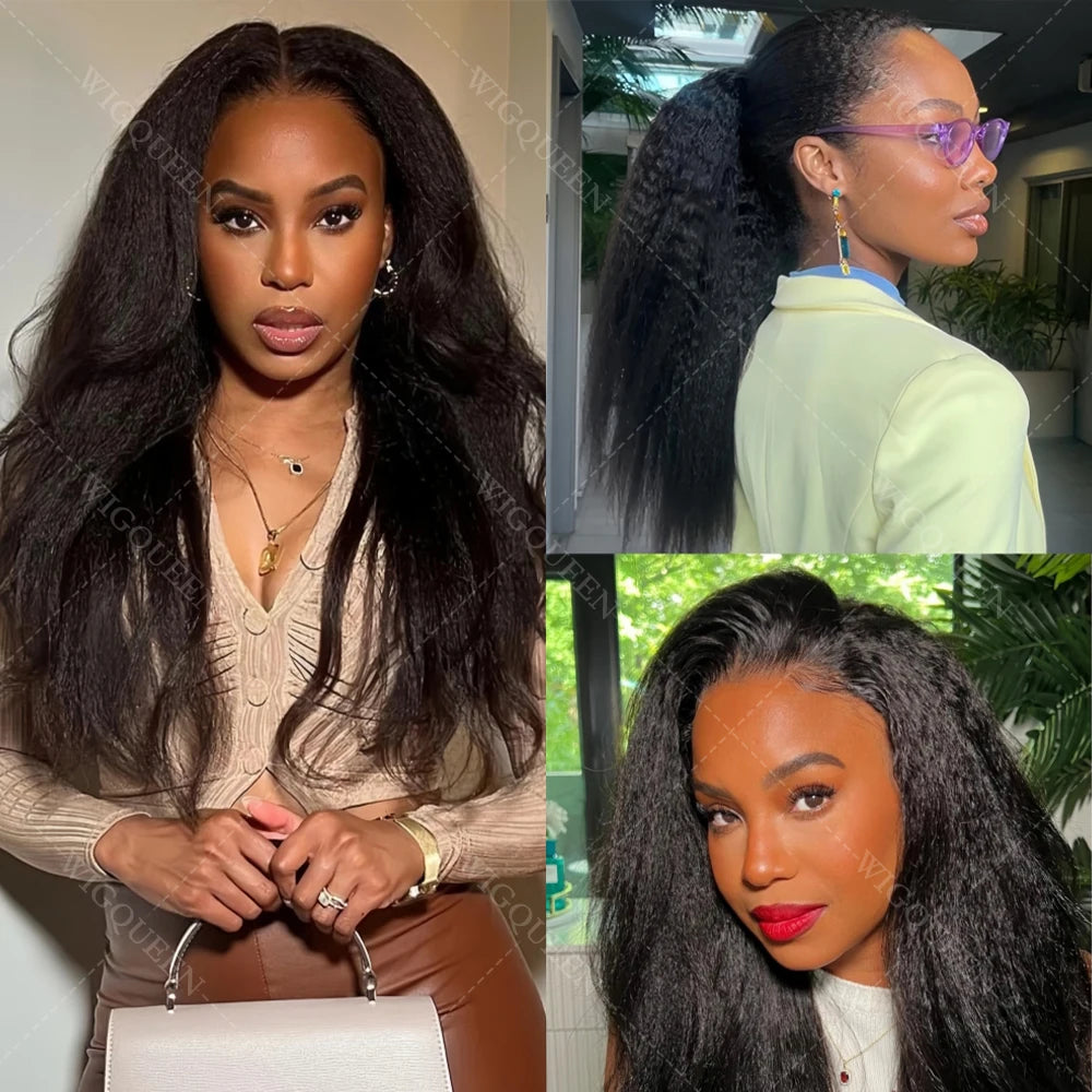 12A Invisible String Kinky Straight Crochet Human Hair Feather Hair Extensions PreLooped Yaki Straight Crochet Hair For Braiding