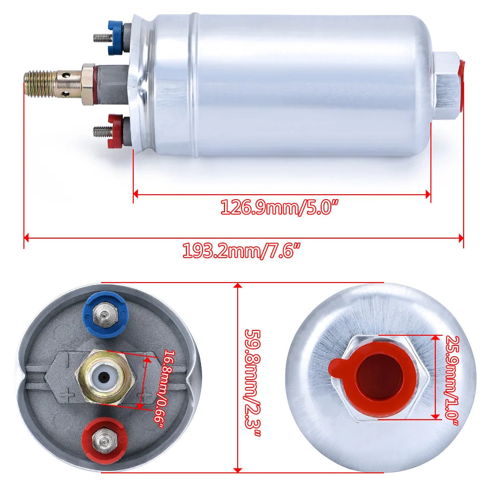 One PC Double Hole PQY Fuel Pump Bracket With Logo + Two Pieces 044 Fuel Pump 300LPH PQY-LD2642+FPB044