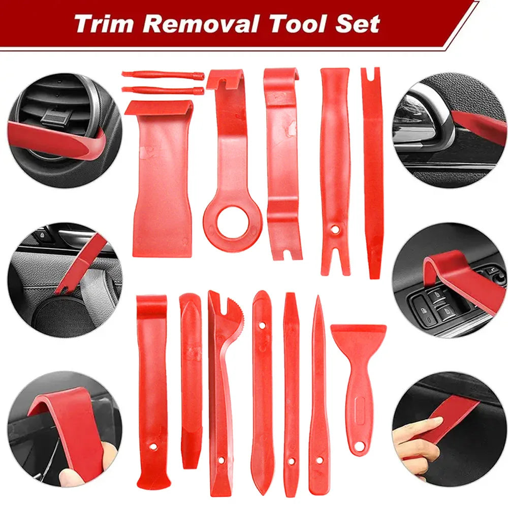 Car Interior Removal Kit - Easy To Pry Fasteners -Non-Scratch Remove Door Clips And Audio Instrument Panel