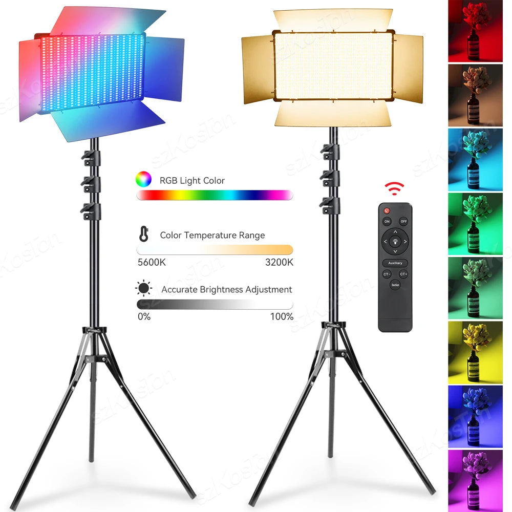 U800 RGB LED Photo Studio Light – Bi-Color 3200K-5600K Panel Lamp for TikTok, YouTube & Game Live