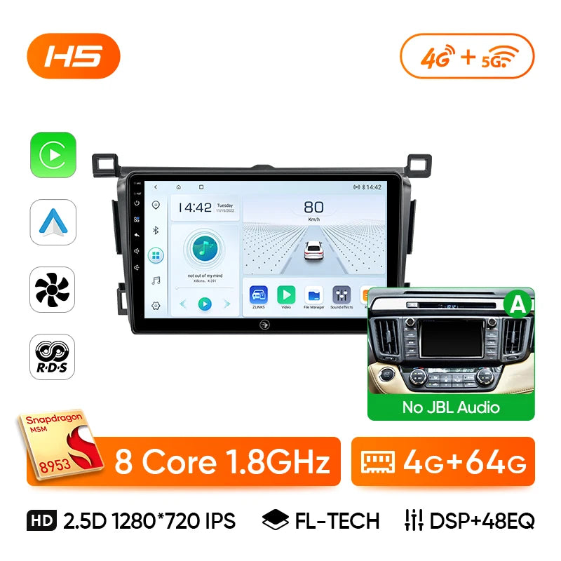 Ainavi Car Radio Multimedia Player For Toyota RAV4 RAV 4 XA40 2013-2019 RHD LHD Android 12 Auto Wireless Carplay Car Stereo DSP