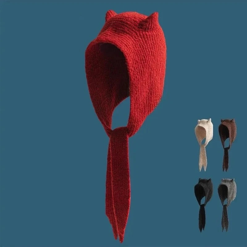 Women's Knit Balaclava Scarf Hat, Warm Winter Hood