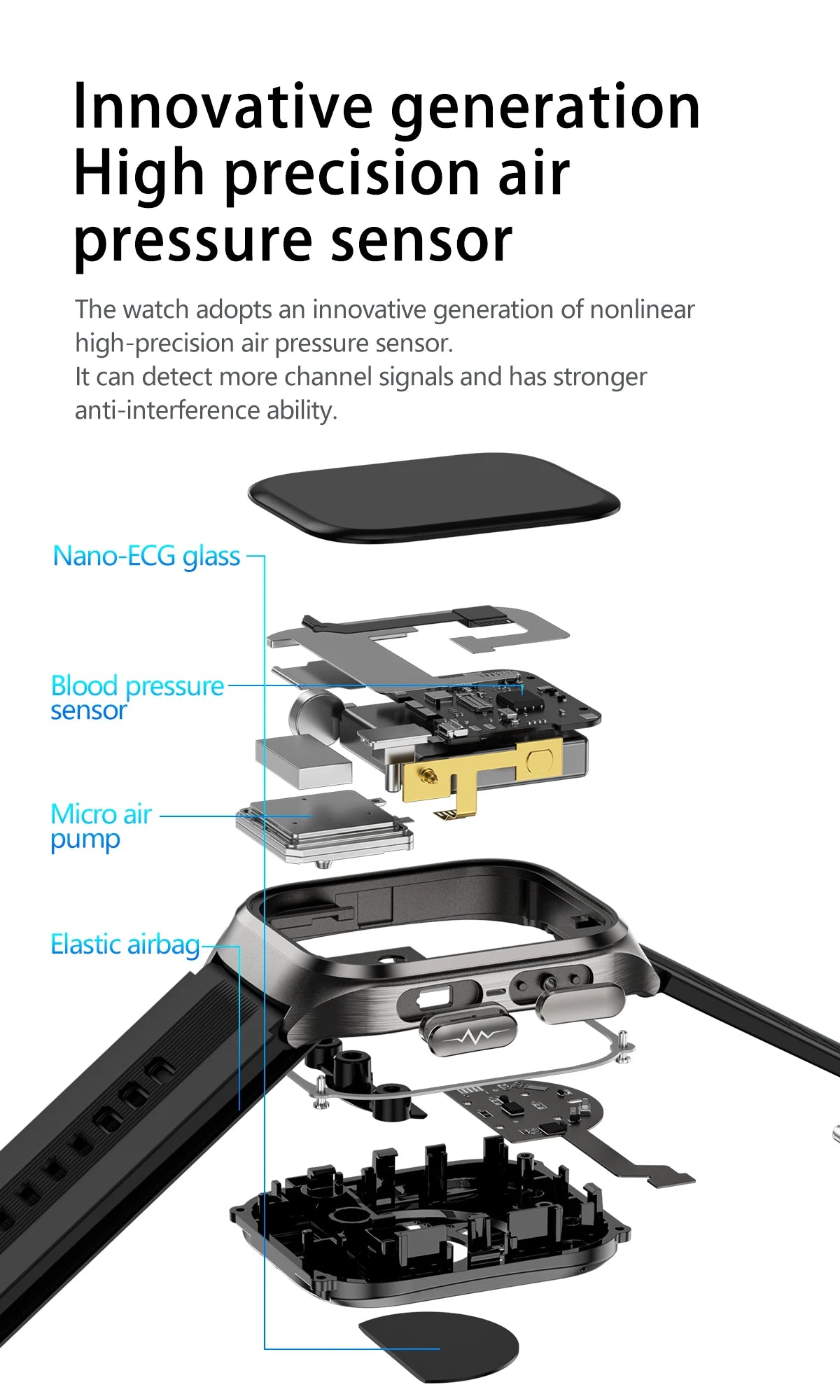 2026 New Upgrade AI Diagnostic  Airbag  Precise Blood Pressure Health SmartWatch Uric Acid ECG Blood lipids Smartwatch Men Women