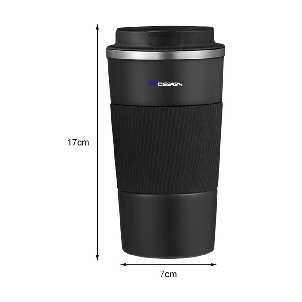 Car Badge Portable Stainless Steel Thermos Mug Coffee Cup Accessories For Volvo RDESIGN V60 XC60 XC60 XC90 XC90 C30 S80 XC40 S80