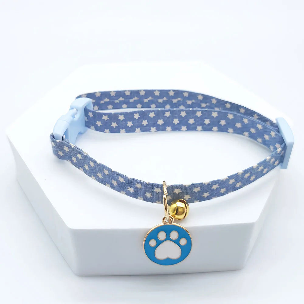 New Adjustable Pet Collar With Bell Small Dog Necklace With Cute Pendant Cat Grooming Neck Accessories Puppy Supplies